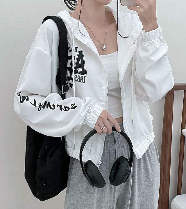 [데일리힙/y2k]AP레터링빈티지후드야구점퍼(4color)
