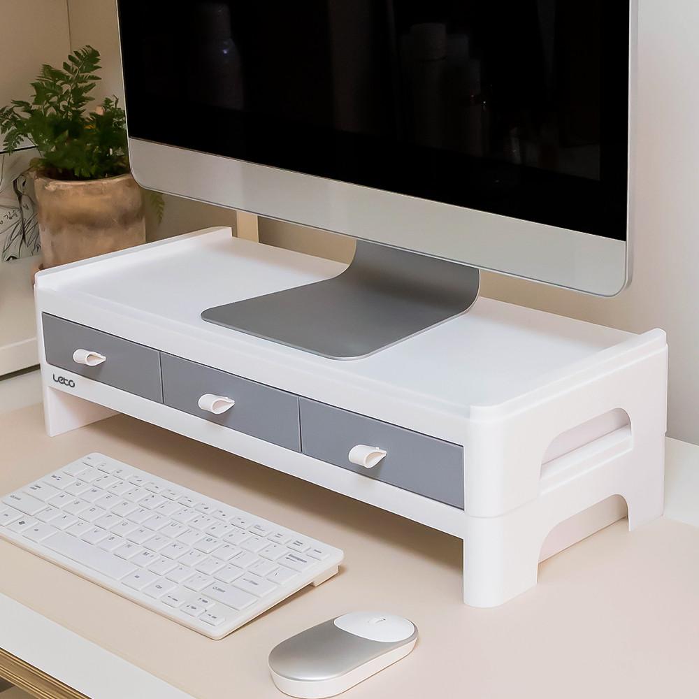 레토 서랍형 모니터 받침대 스탠드 2단 LMS-DT08