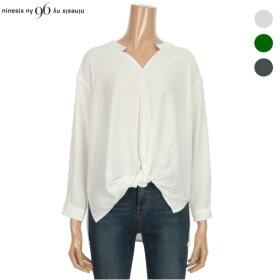 [나인식스뉴욕] 차이나넥 매듭 언발 블라우스 (NO7SH047M0)