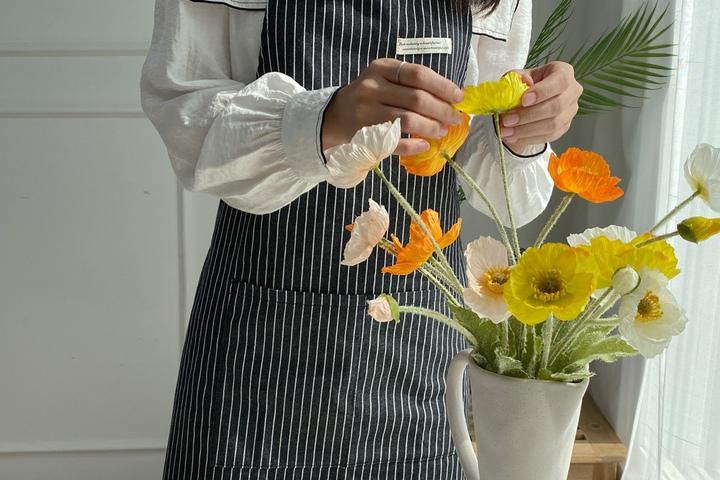 잔스트라이프 순면 워싱 공방 단체 서빙 바리스타 카페 앞치마