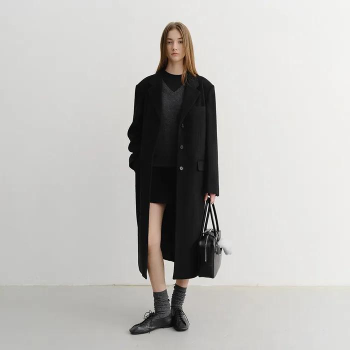 ESSENTIAL CASHMERE SINGLE COAT BLACK_UDCO5D222BK