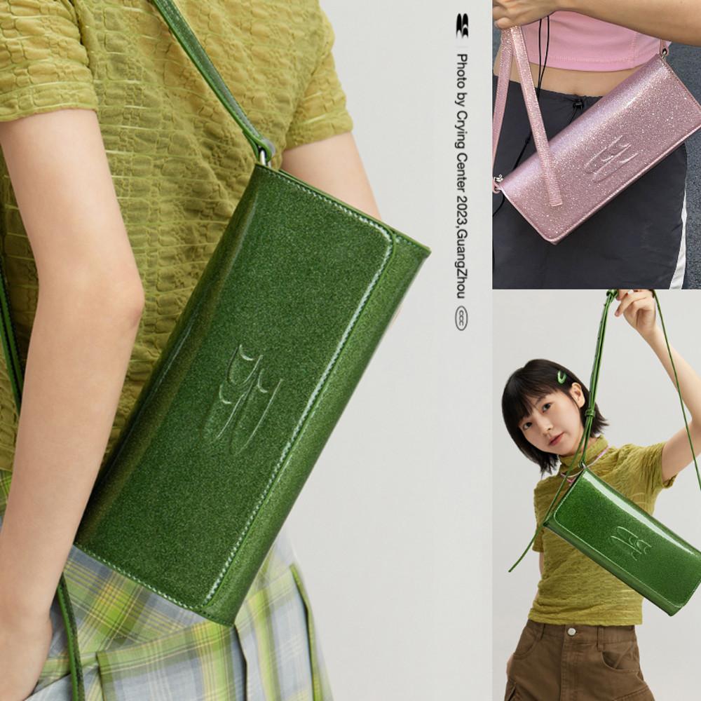 CRYINGCENTER 크라잉센터 가방 글리터 가죽 블링 숄더백 토트백 엔벨로프백