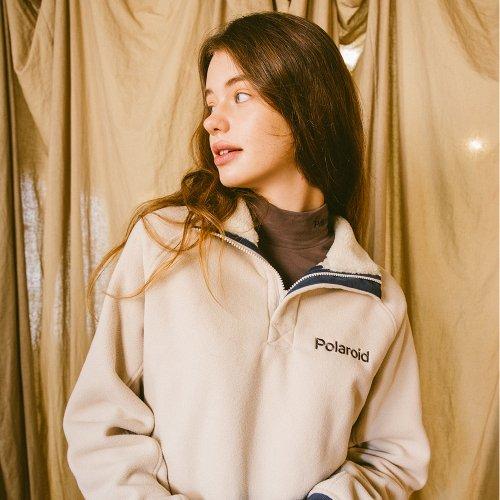 마이크로플리스 반집업 맨투맨 BEIGE