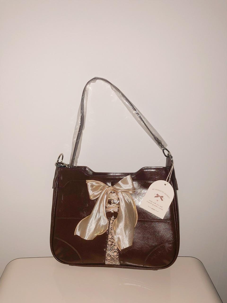 [11/15 예약배송] Bustier ribbon bag_chocolate brown