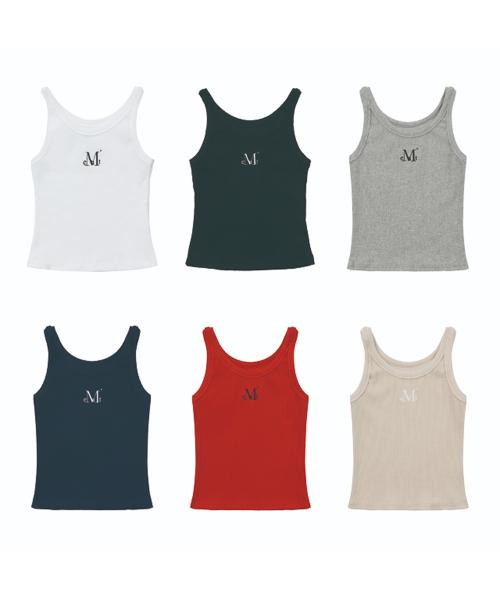 [2 PACK] 백 디테일 시그니처 슬리브리스 나시 (6컬러)