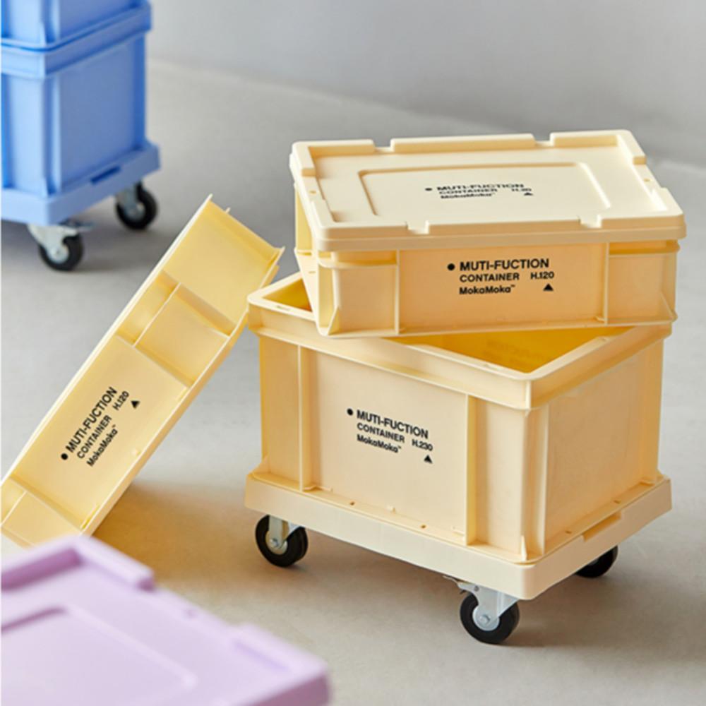 컨테이너박스 3단 트롤리 공구박스 바퀴달린 멀티스토리지 수납박스 54L 레고정리함