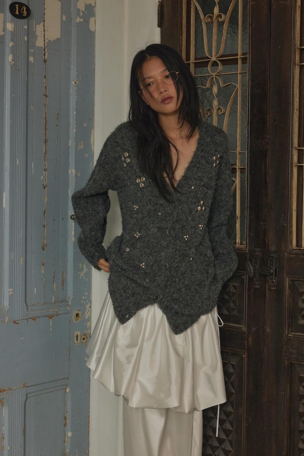 [12/19예약배송]_Disco Sparkle Cardigan / Gray