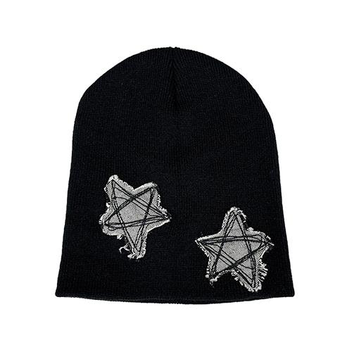 Doodle Star Beanie ((black*denim))