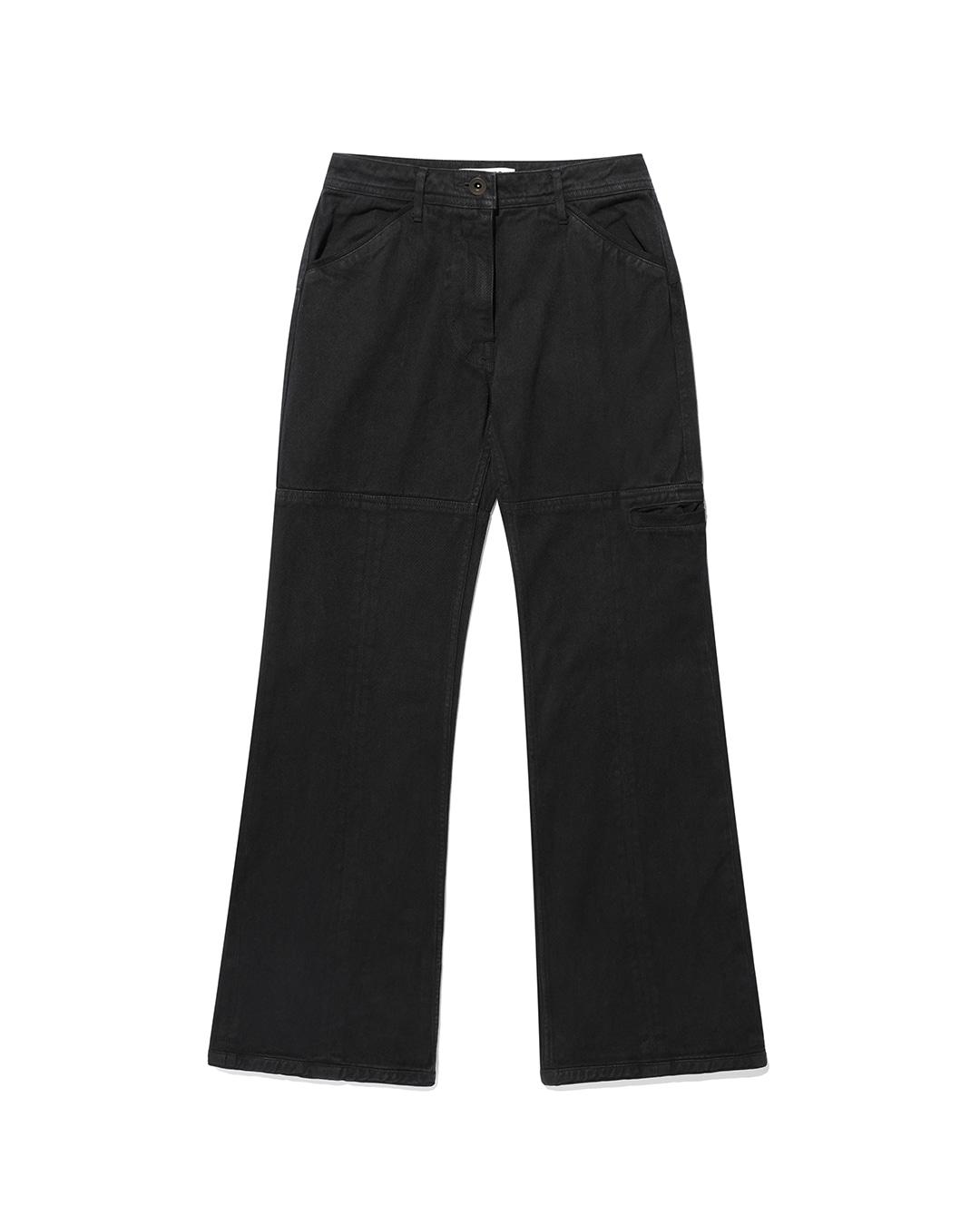 Side Pocket Flared Pants (Black)
