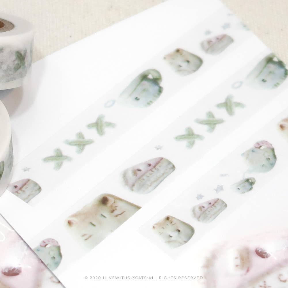 [아이리브위드식스캣츠] 마스킹테이프_고양이의 나이트 티