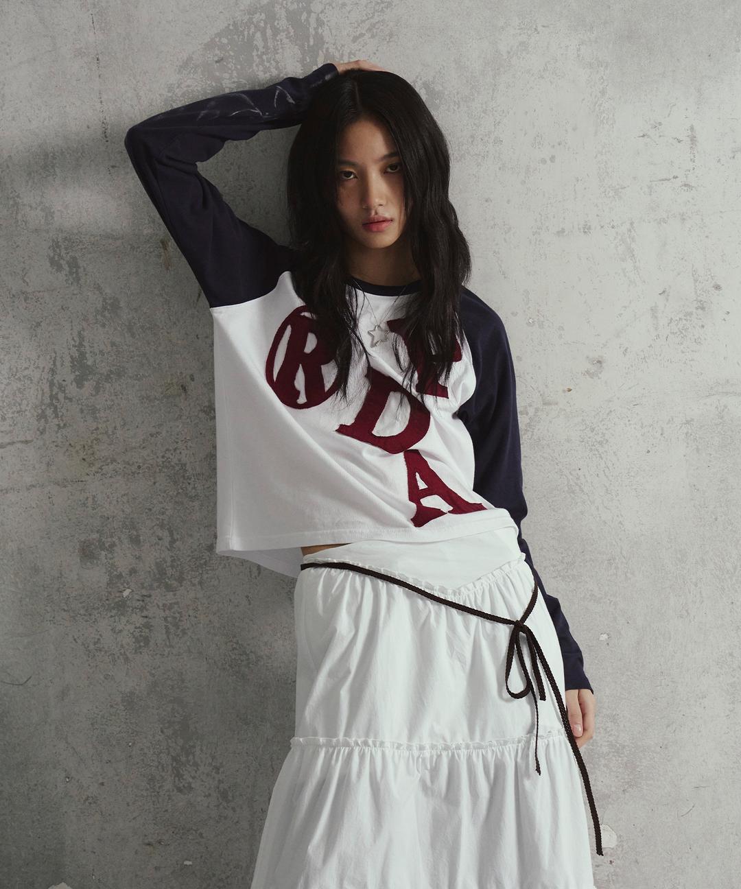 PRDA BIG PATCH RAGLAN LONG SLEEVE WHITE