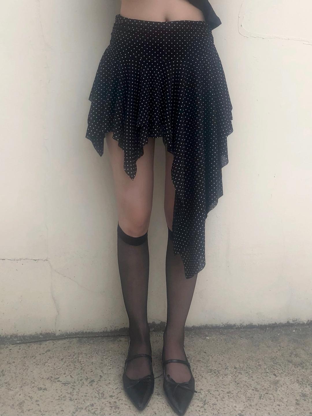 Nell Drape Dot Skirt(2 color)