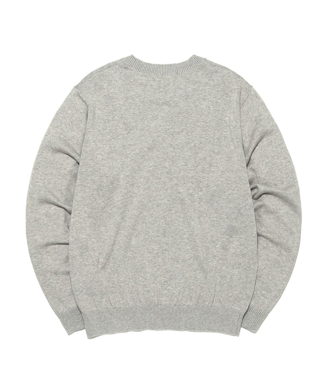 빅 트위치 로고 린넨 블렌드 니트 그레이