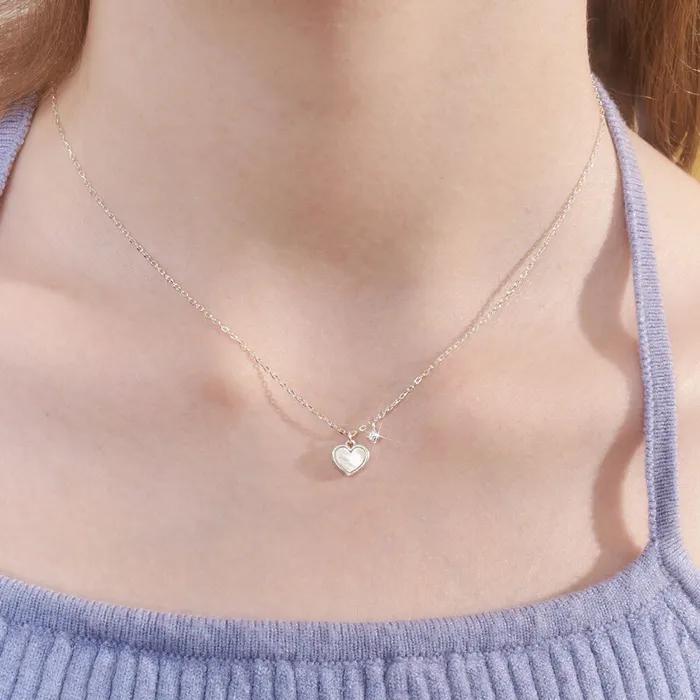 [silver925][아이브 리즈, 빌리 츠키 착용] ami heart cubic necklace