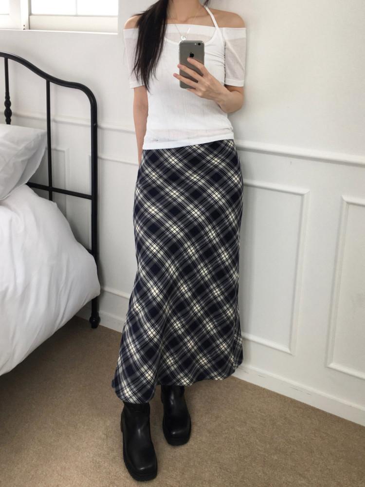 크런키 체크 롱 sk (one color)