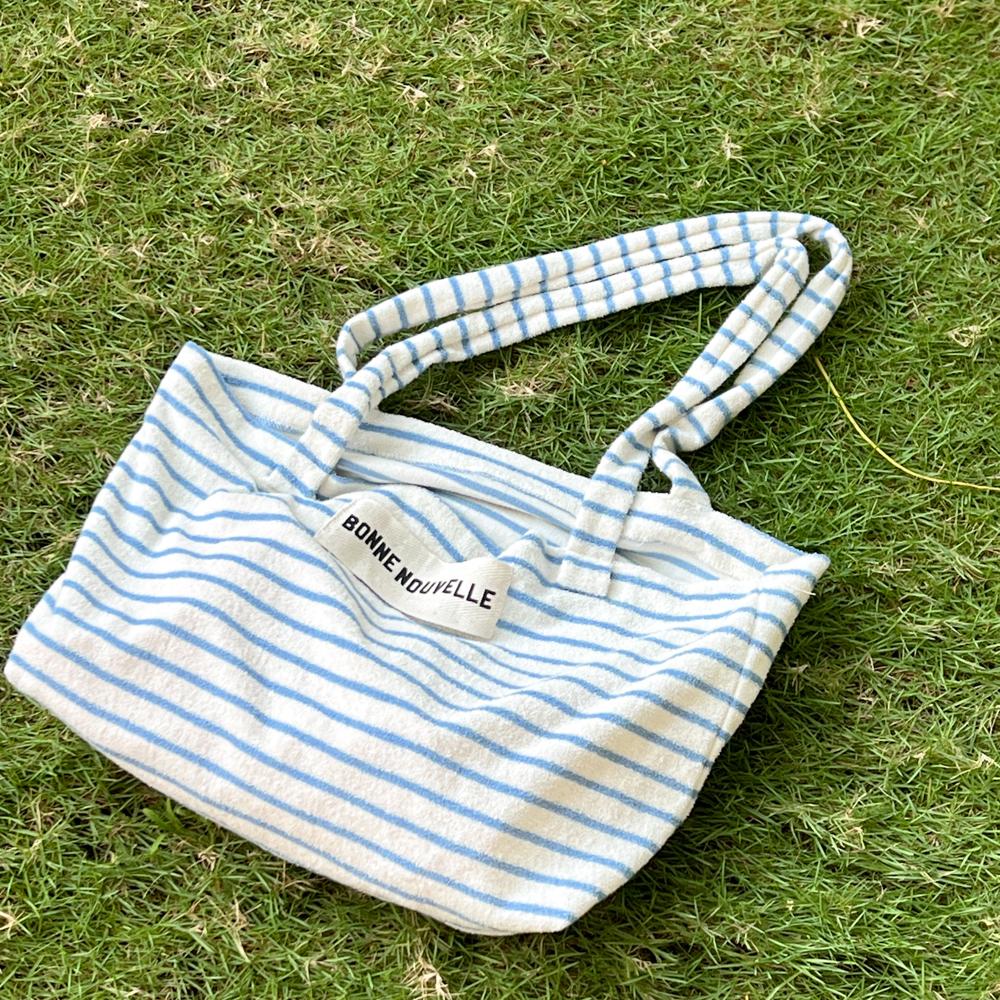 레이디무브 테리 스트라이프 타올스윔 비치 숄더 백 4color