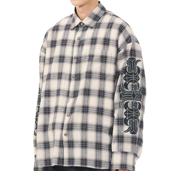 CONTRY ROCK CHECK SHIRTS - WHITE