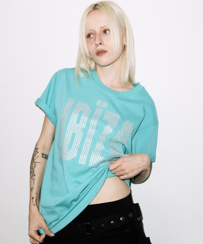 [04월 17일 예약배송] IBIZA RHINESTONE TEE (MINT) F26QB401