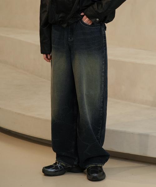 와르(WAAR)  [-6cm 숏버전 추가] W1060 벌룬 와이드 팬츠_진청 - 사이즈 & 후기 | 무신사