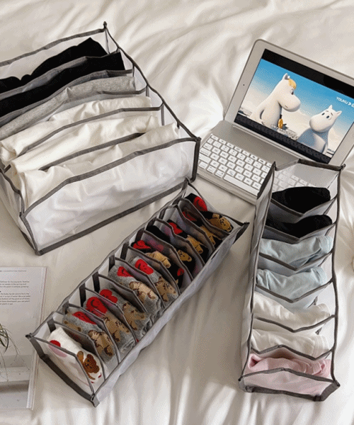 3set투명 메쉬 속옷 양말 정리함 보관함