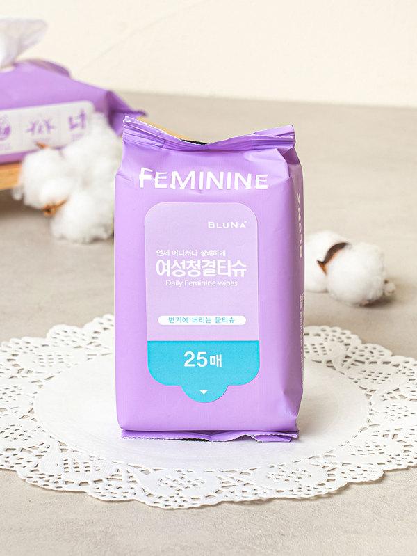 블루나 여성 청결 티슈 25매입