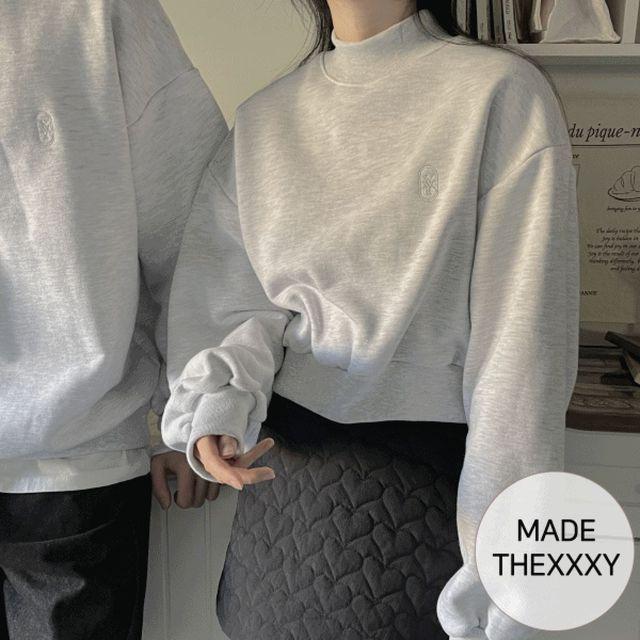 [자체제작] 심볼 반폴라 맨투맨 (2color) #1721 반목/목티/mtm/면/로고/커플/남여공용/유니섹스/데일리/룩