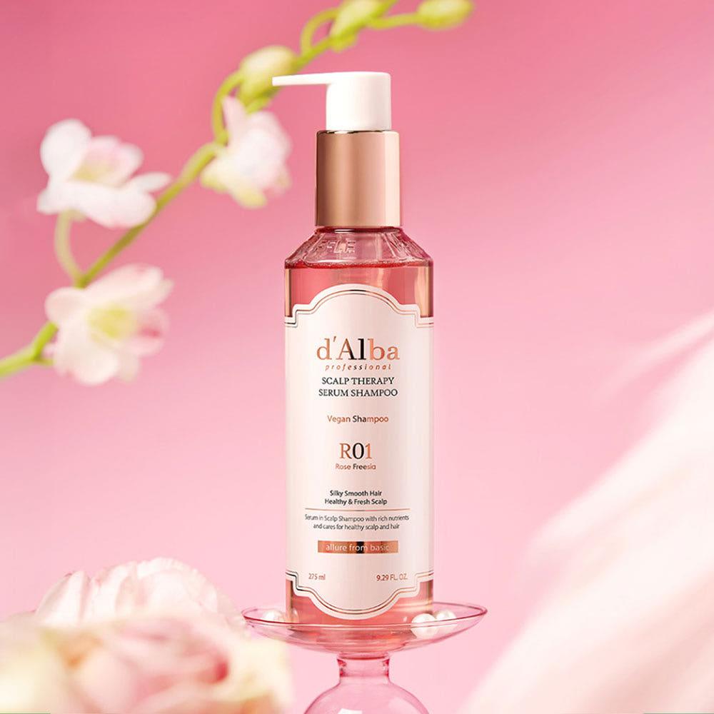 달바 로제 프리지아 비건 리페어링 스칼프 테라피 세럼 샴푸 275ml