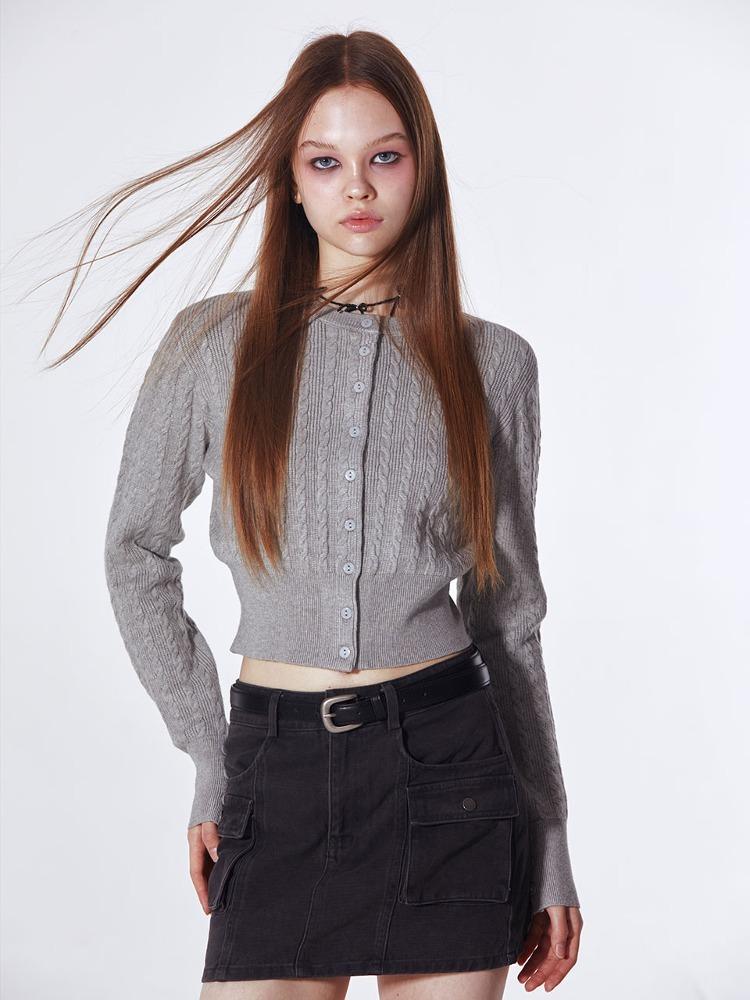 Everyday Twisted Cardigan (GRAY)