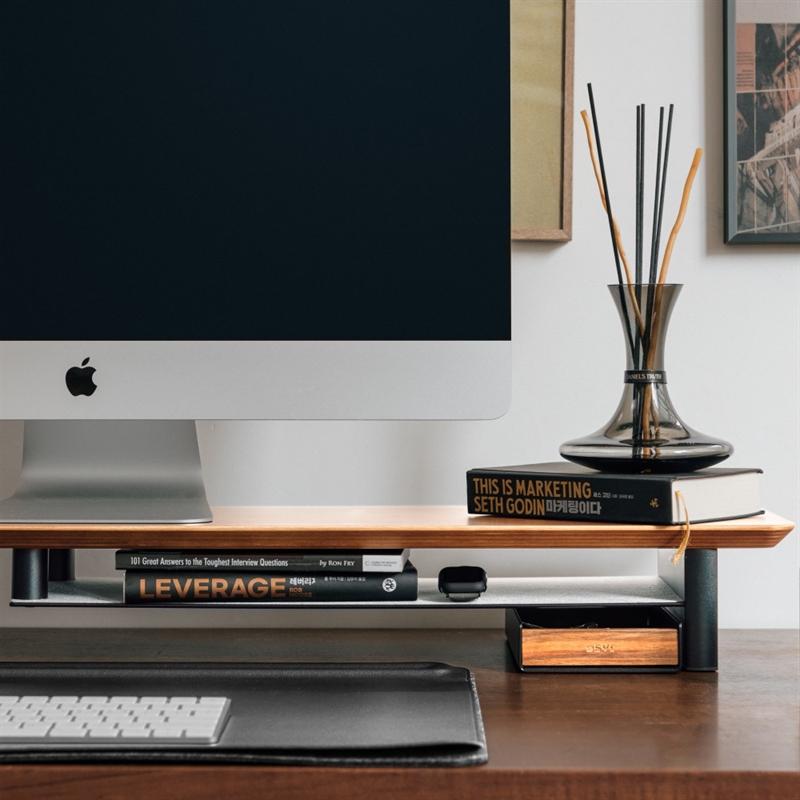 디저버 우드앤스틸 2단 모니터 선반