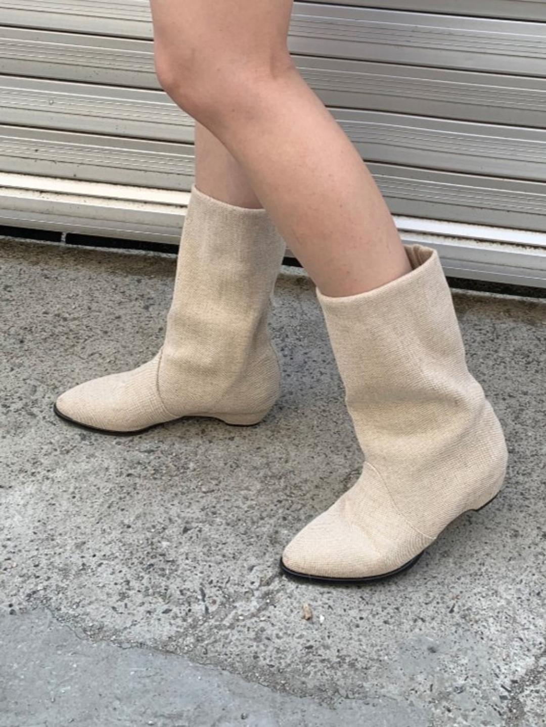 옵텐소 midi linen boots (2color)