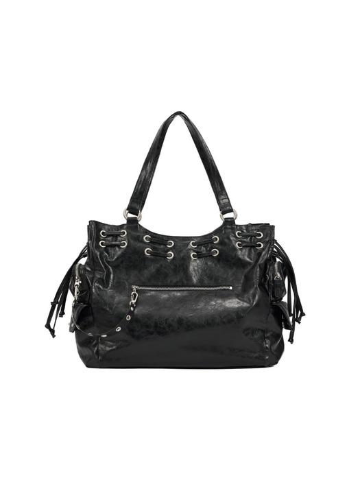 DEINET NEW STUD STRING BIG BAG IN BLACK