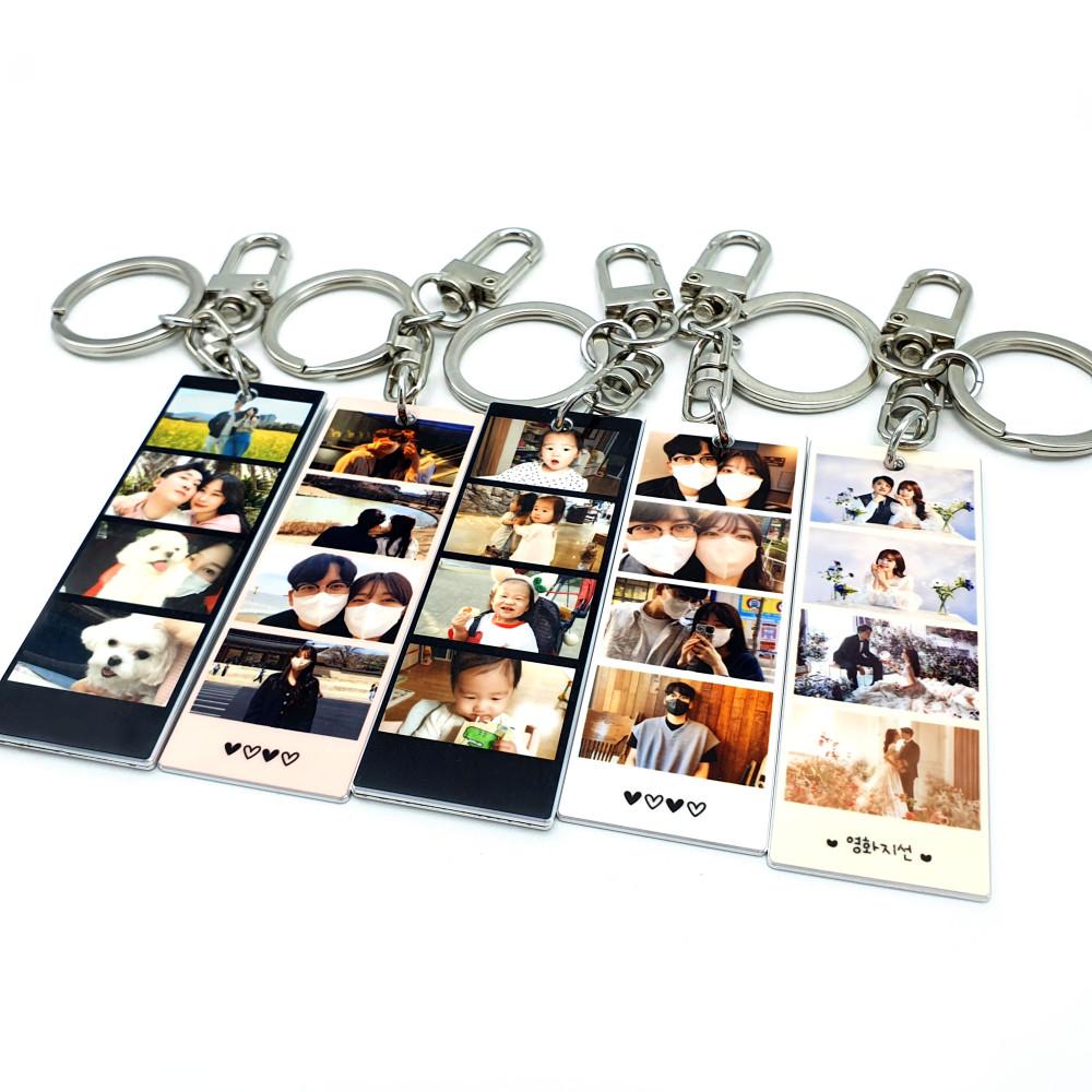 자동차 키링 주문제작 커스텀 인생네컷 포토 에어팟 커플 사진 이니셜 열쇠고리 키홀더 양면