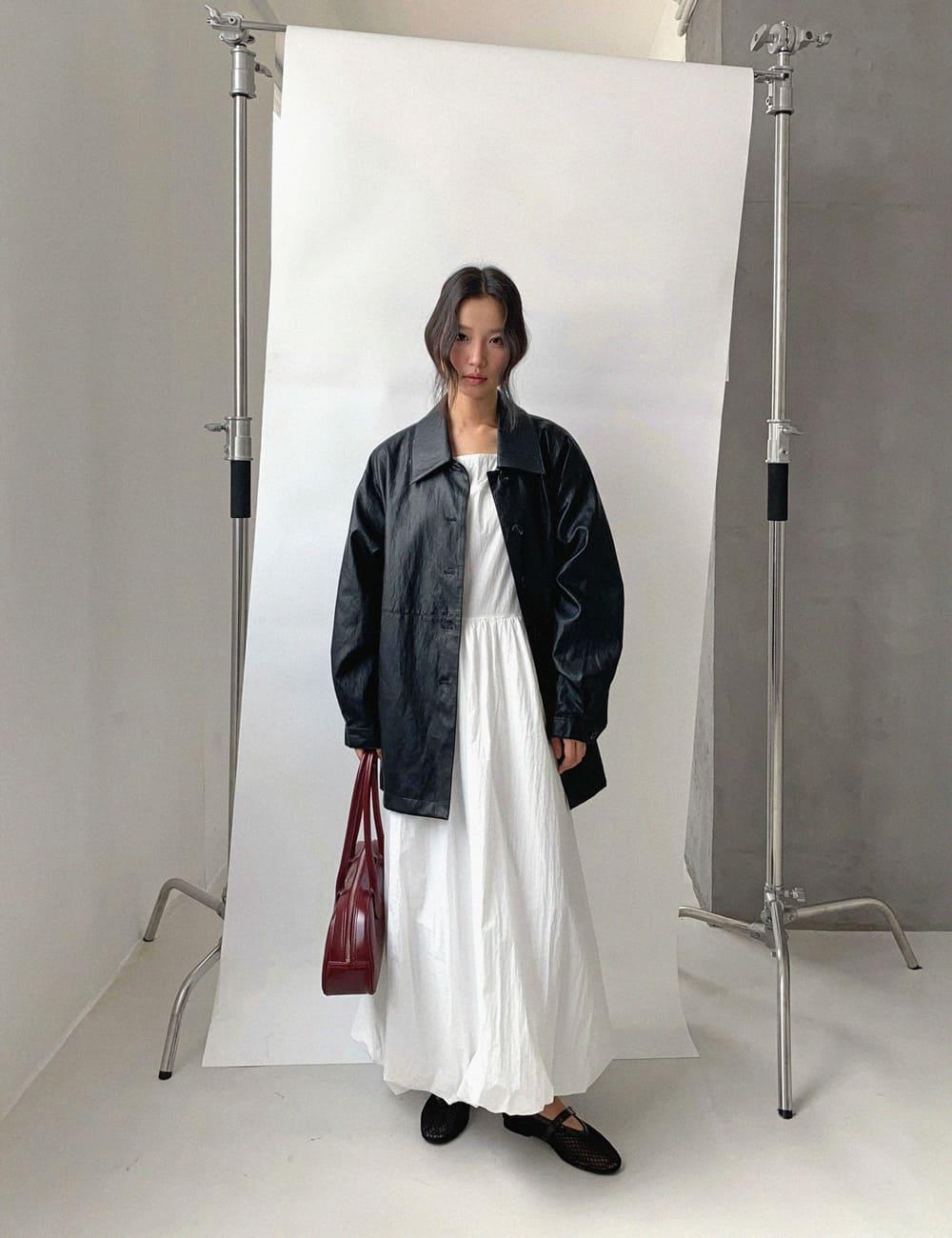 [4/4 입고예정] (woman) 싱글 레더 하프자켓_Black