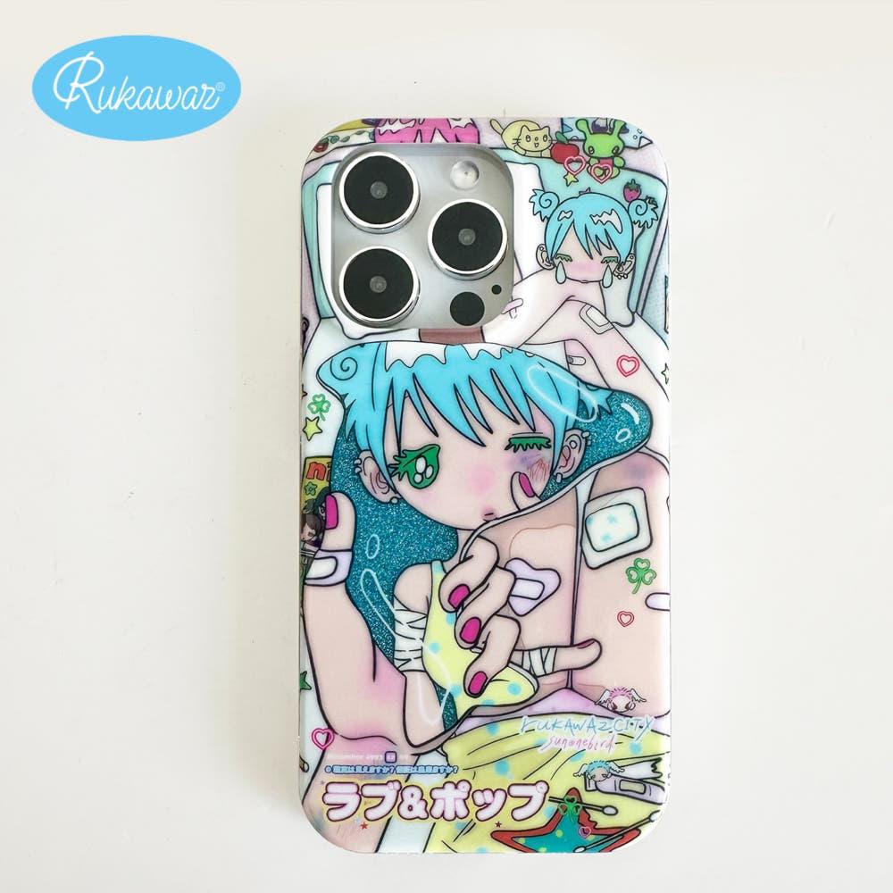 RUKAWAZ x Sunonebird 아이폰16프로맥스 젤하드 케이스 lovepop