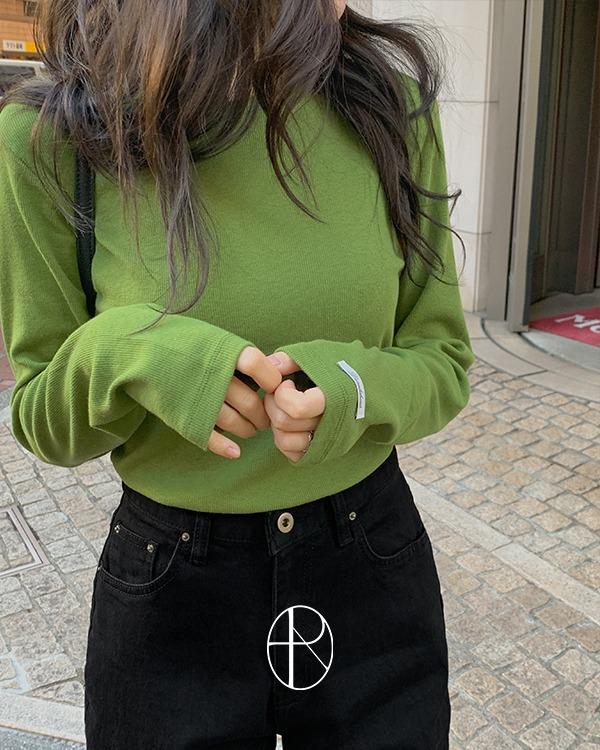 [슬림핏/레이어드][MADE] 실루에트 앙고라 라벨 티셔츠