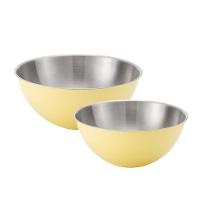 [무료배송]  304 스테인리스 컬러 믹싱볼 2종 세트 (20cm + 24cm) / 허니옐로우