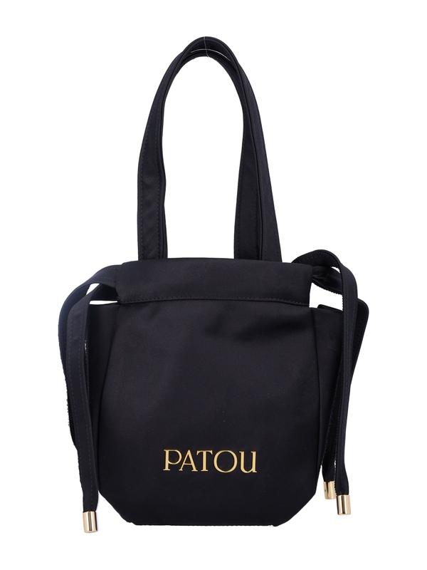 로고 자수 새틴 토트백