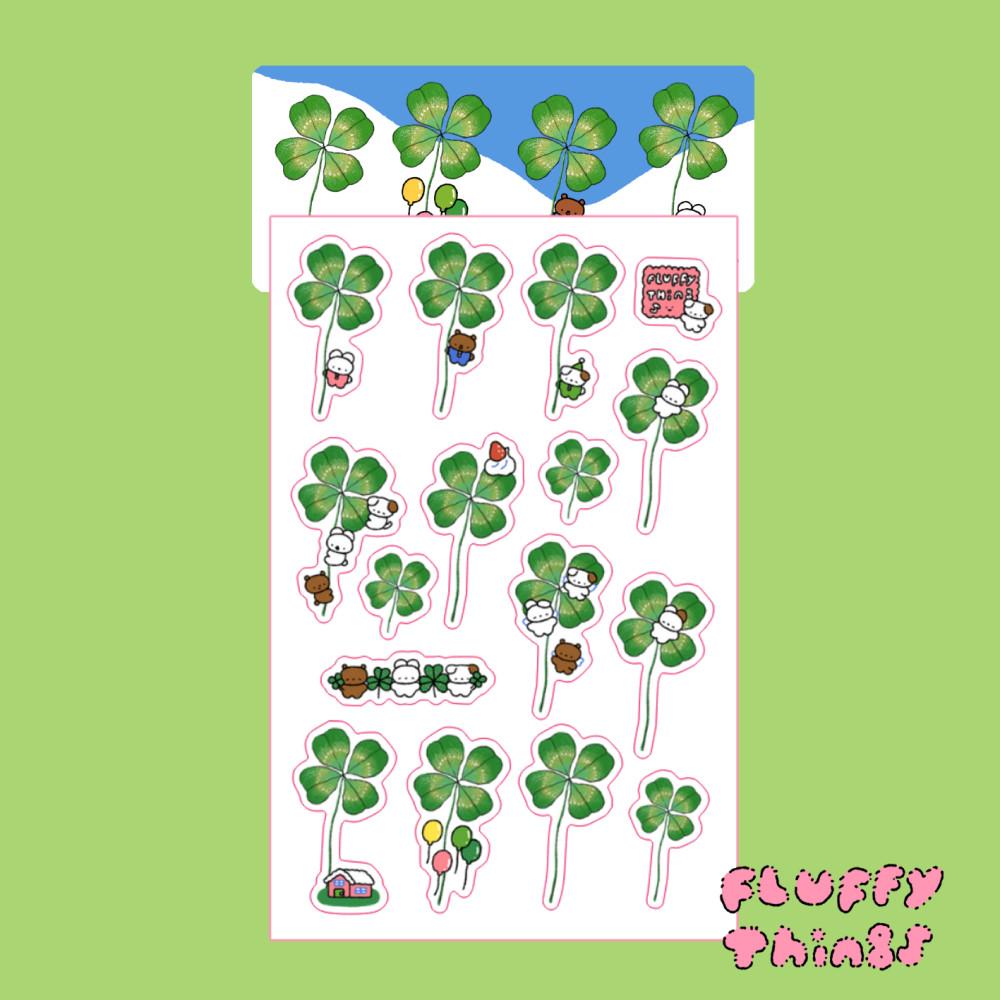 [플러피띵스] 둥실클로버 씰스티커