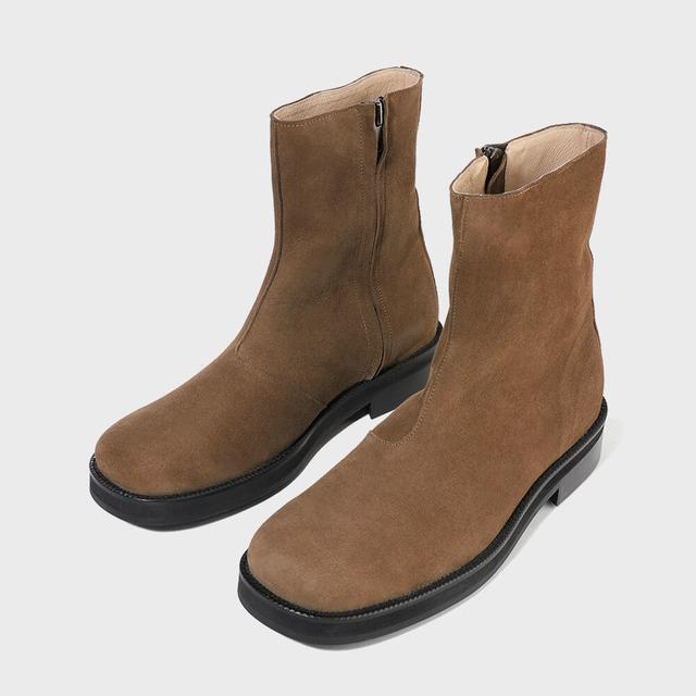 [주문제작] 미니멀라인 스웨이드 집업부츠 9800-QS [MID BROWN] - Vibram