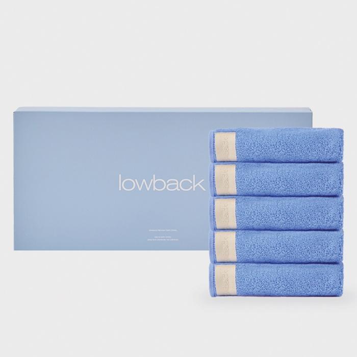 [기프트박스] LOWBACK PREMIUM TERRY TOWEL / 100% COTTON 5 SET (브리즈블루 5 SET)