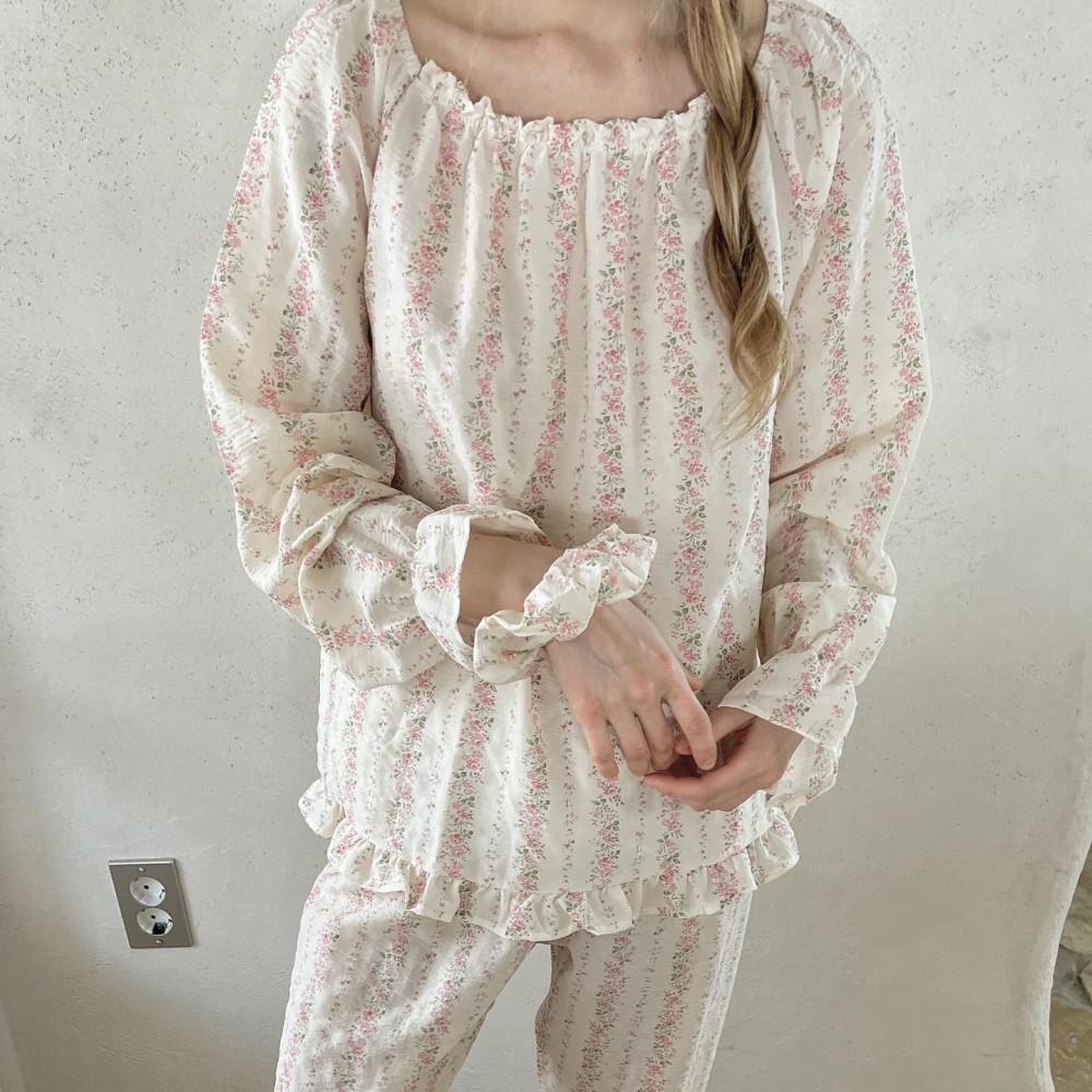 (+스크런치증정) 핑크 블루밍 파자마