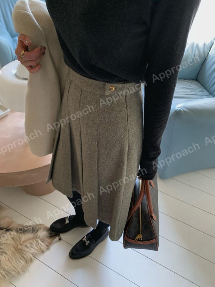 [어프로치] 킨더 울 핀턱 스커트 2color