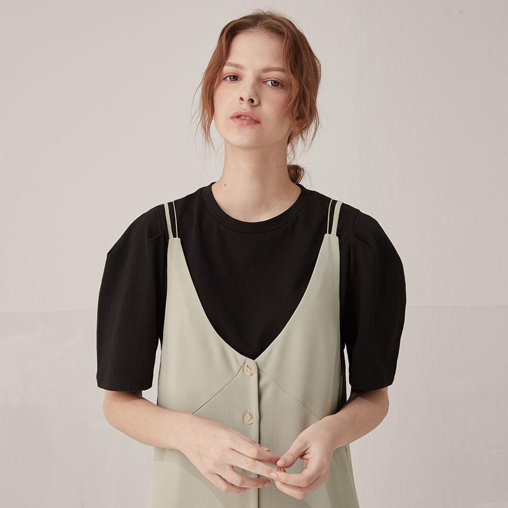 Curved short sleeve tee - Black
