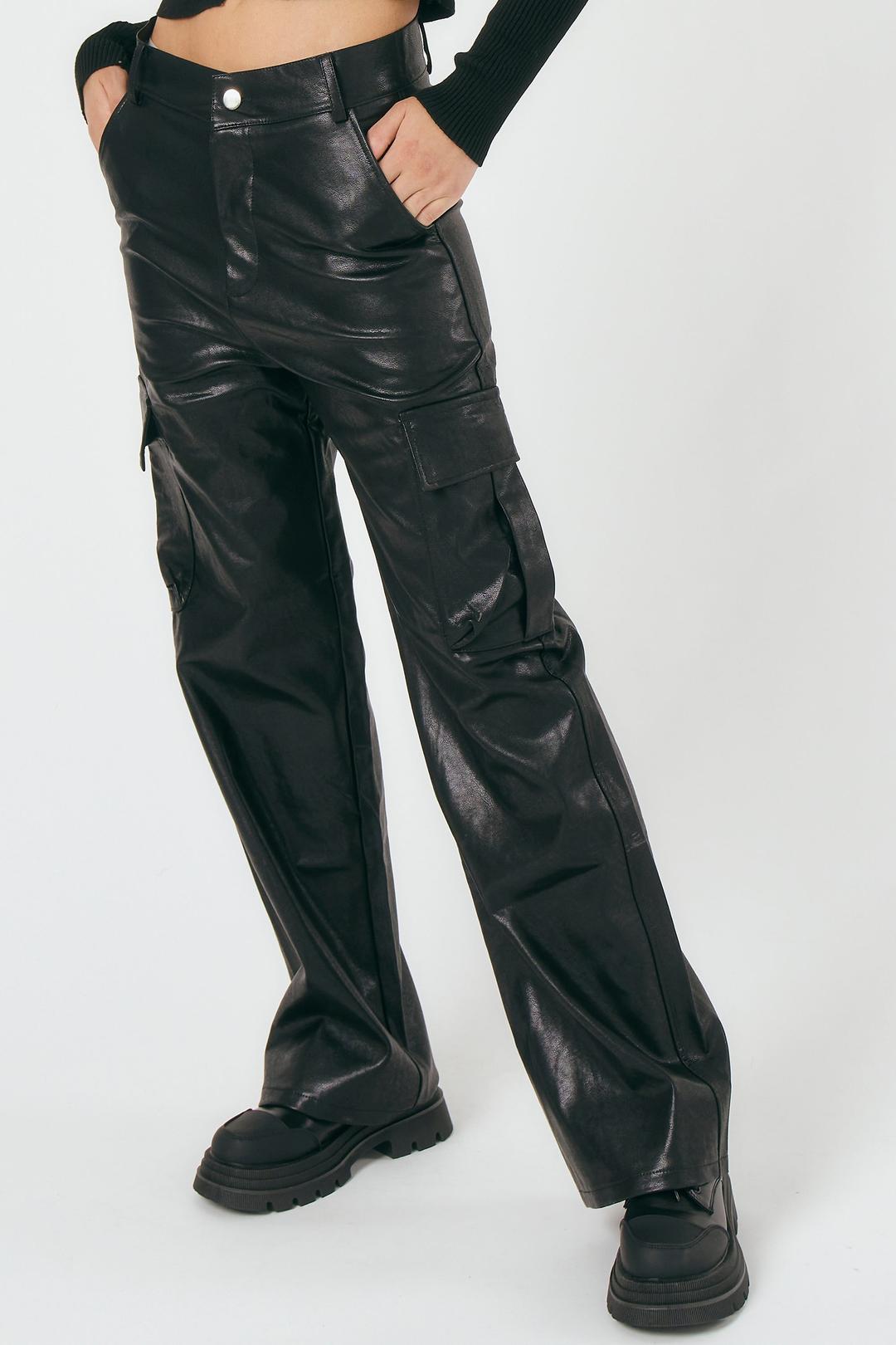Mabel Pleather Cargo Pants - S/M / Black