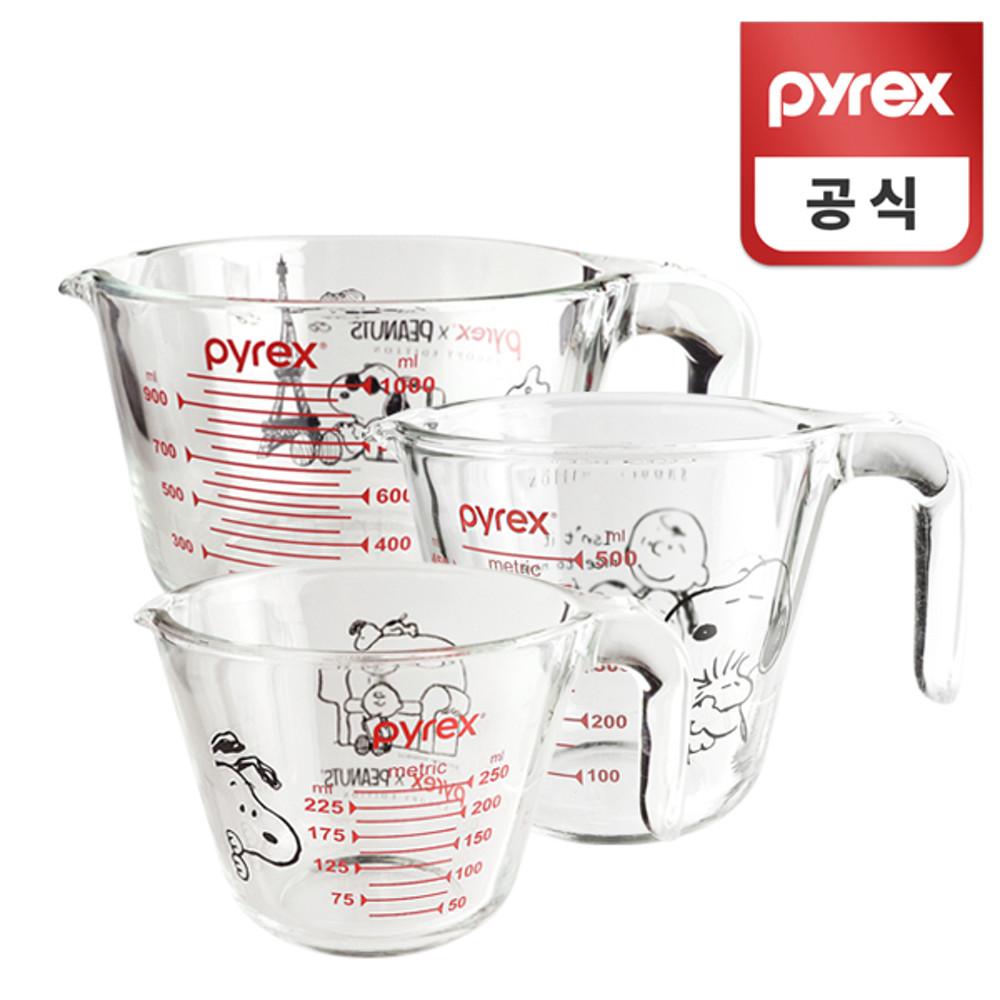 파이렉스 스누피 계량컵 3종 250ml+500ml+1000ml