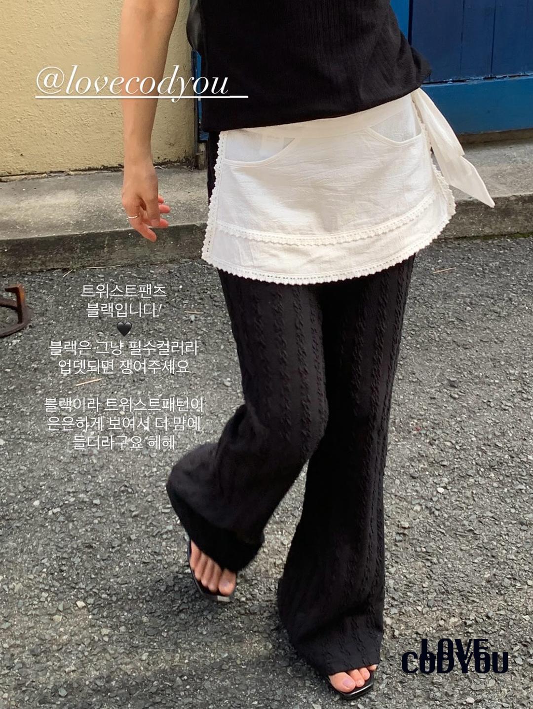 (made♥) twist bootscut pants (black)