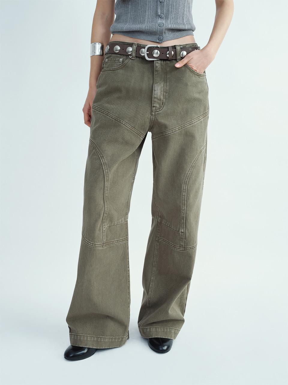 Incision Line Jeans [Khaki]