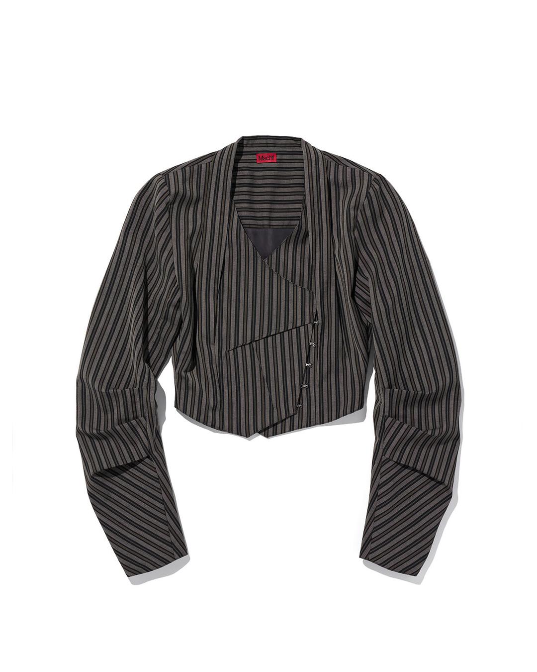 ASYMMETRIC BASQUE JACKET_STRIPE