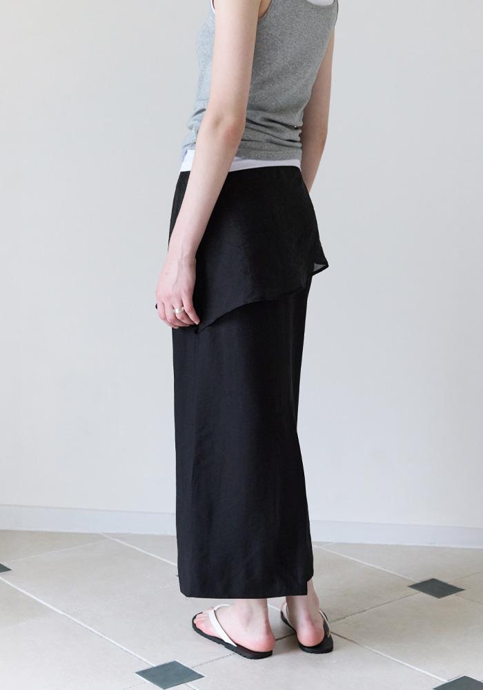 LAYER STRAIGHT SKIRT_BLACK
