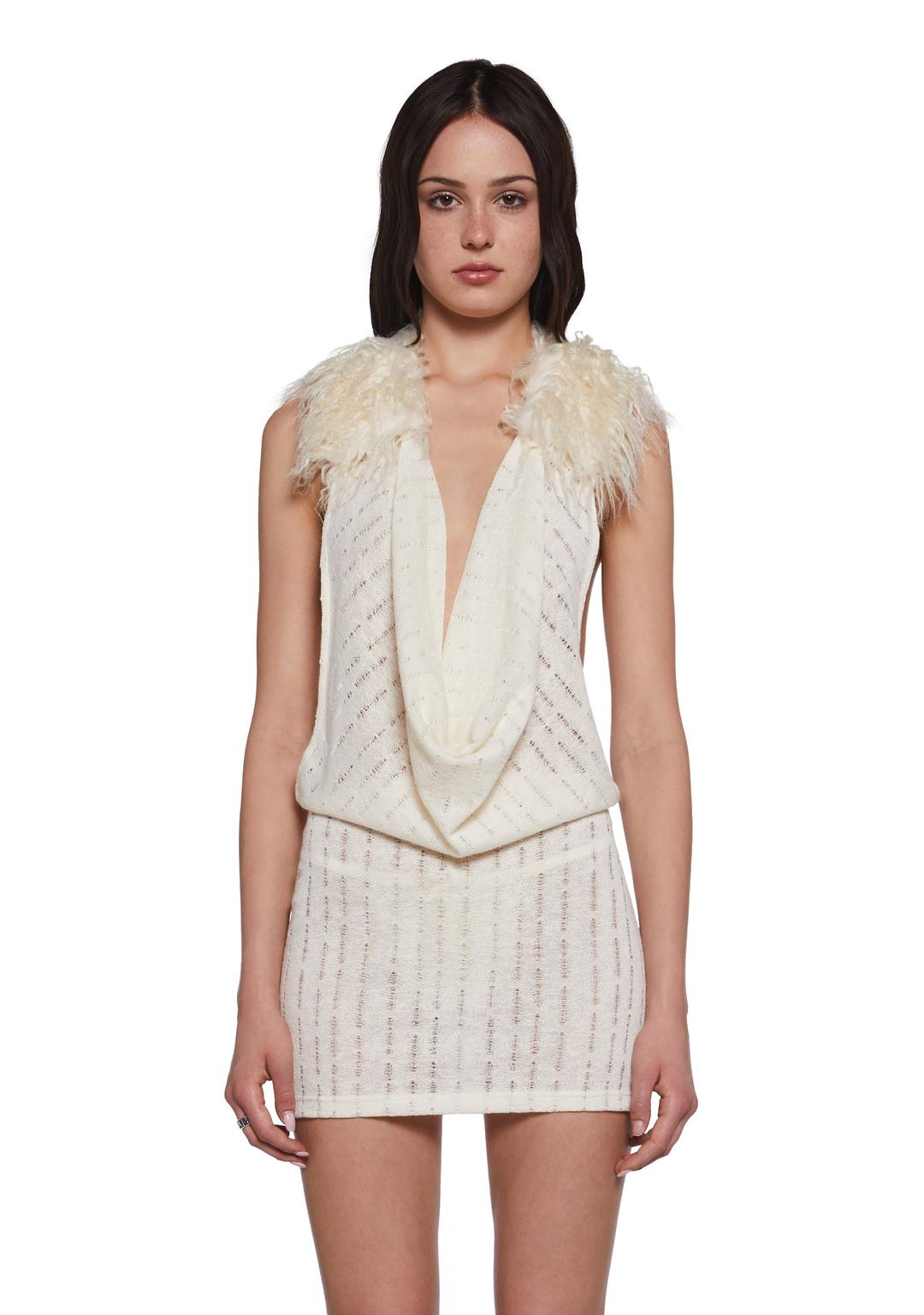 Cheri Halter Dress - Off White - OFF WHITE / XX-Small